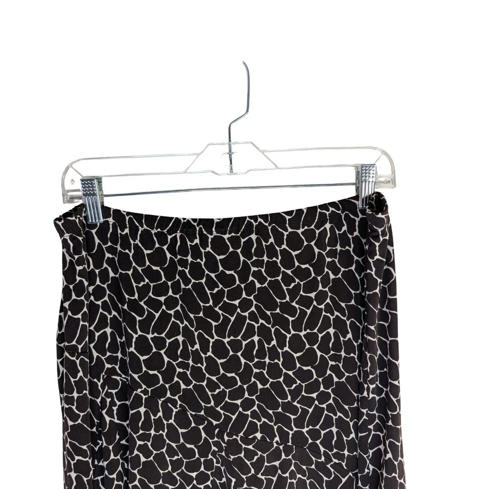 Chico's Midi Skirt Womens Size 2 Large Brown White Giraffe Animal Print Stretch - Picture 8 of 12